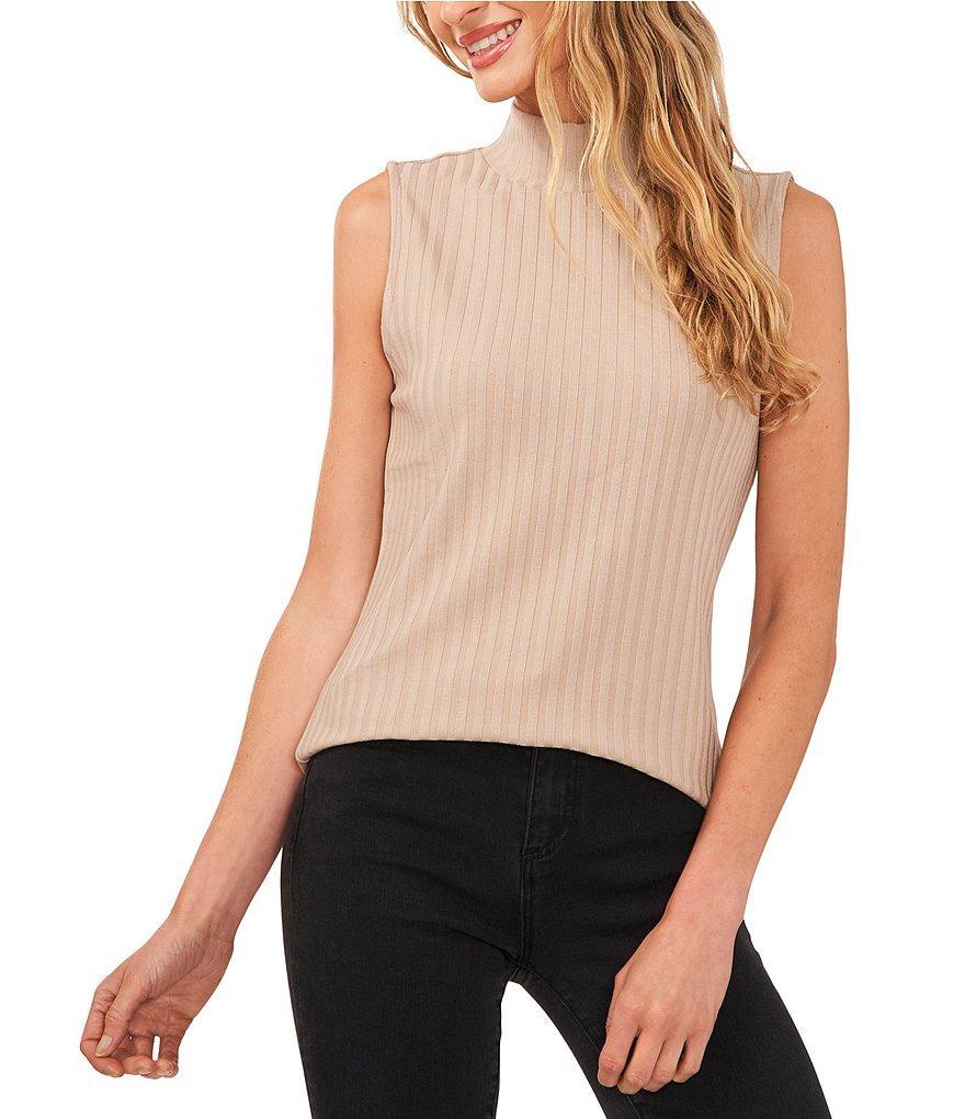 CeCe Turtleneck Sleeveless Ribbed Knit Tank Top product image