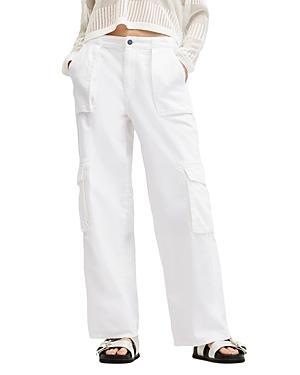 Frieda Straight Cargo Trousers In Off White Product Image