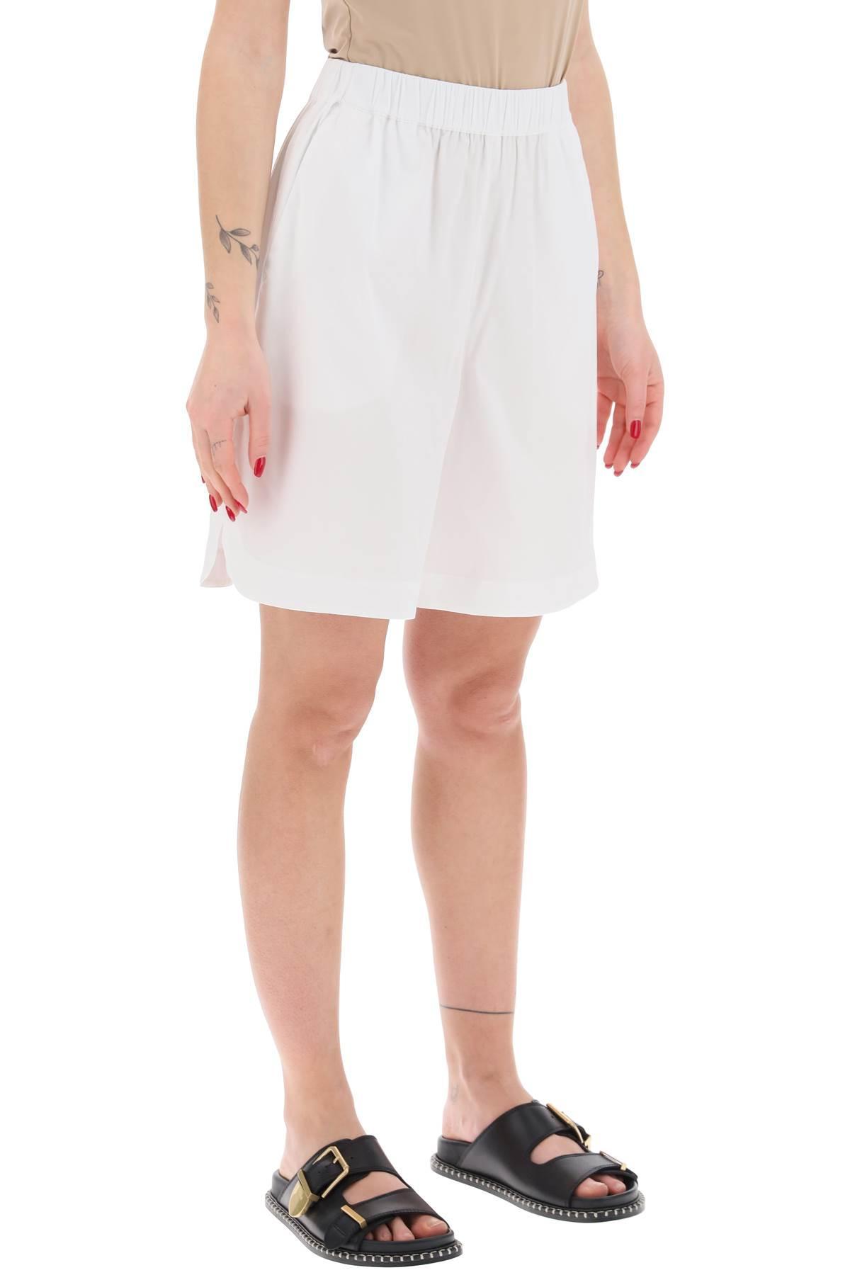 High Waist Bermuda Shorts In White Product Image