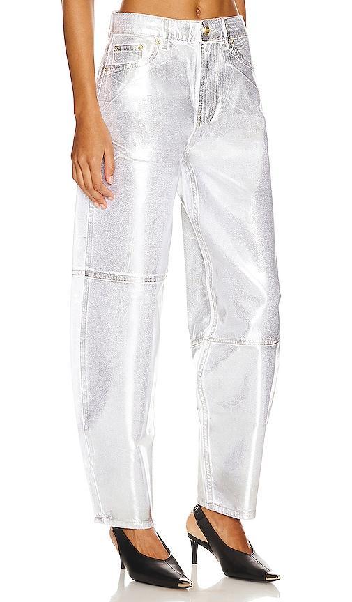 Womens Wide-Leg Foiled Metallic Jeans Product Image