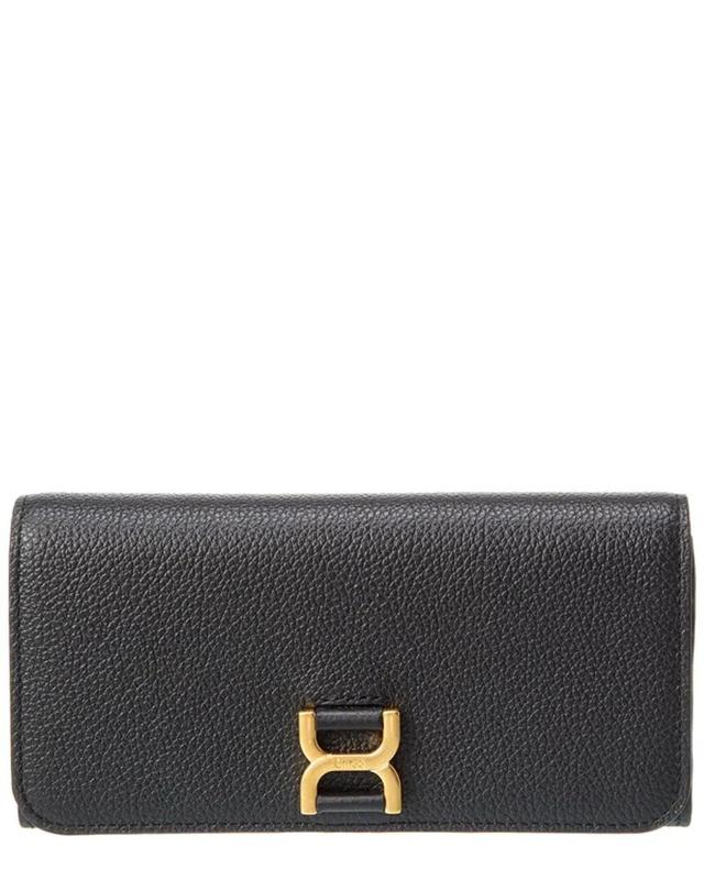 CHLOÉ Marcie Long Leather Continental Wallet In Black Product Image