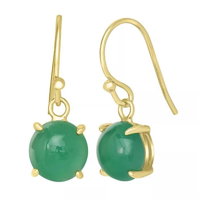 Gemistry 14k Gold Over Sterling Silver Stone Round Drop Earrings, Womens, Amazonite Product Image