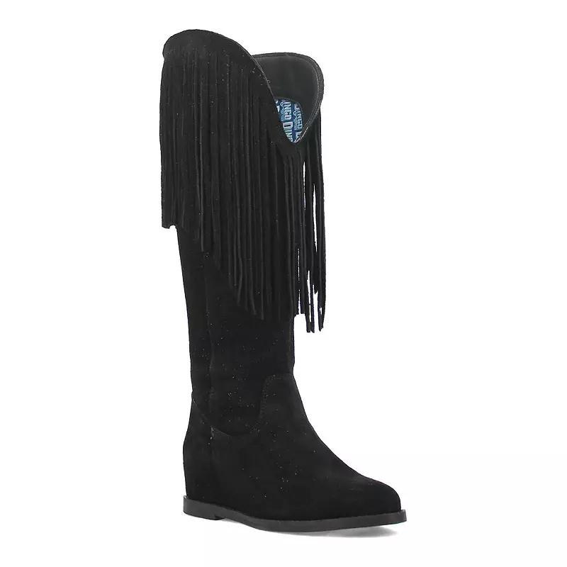 Dingo Hassie Womens Suede Knee-High Boots Black product image