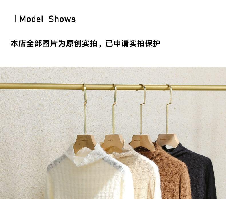 Long Sleeve Mock Neck Plain Crop Knit Top Product Image