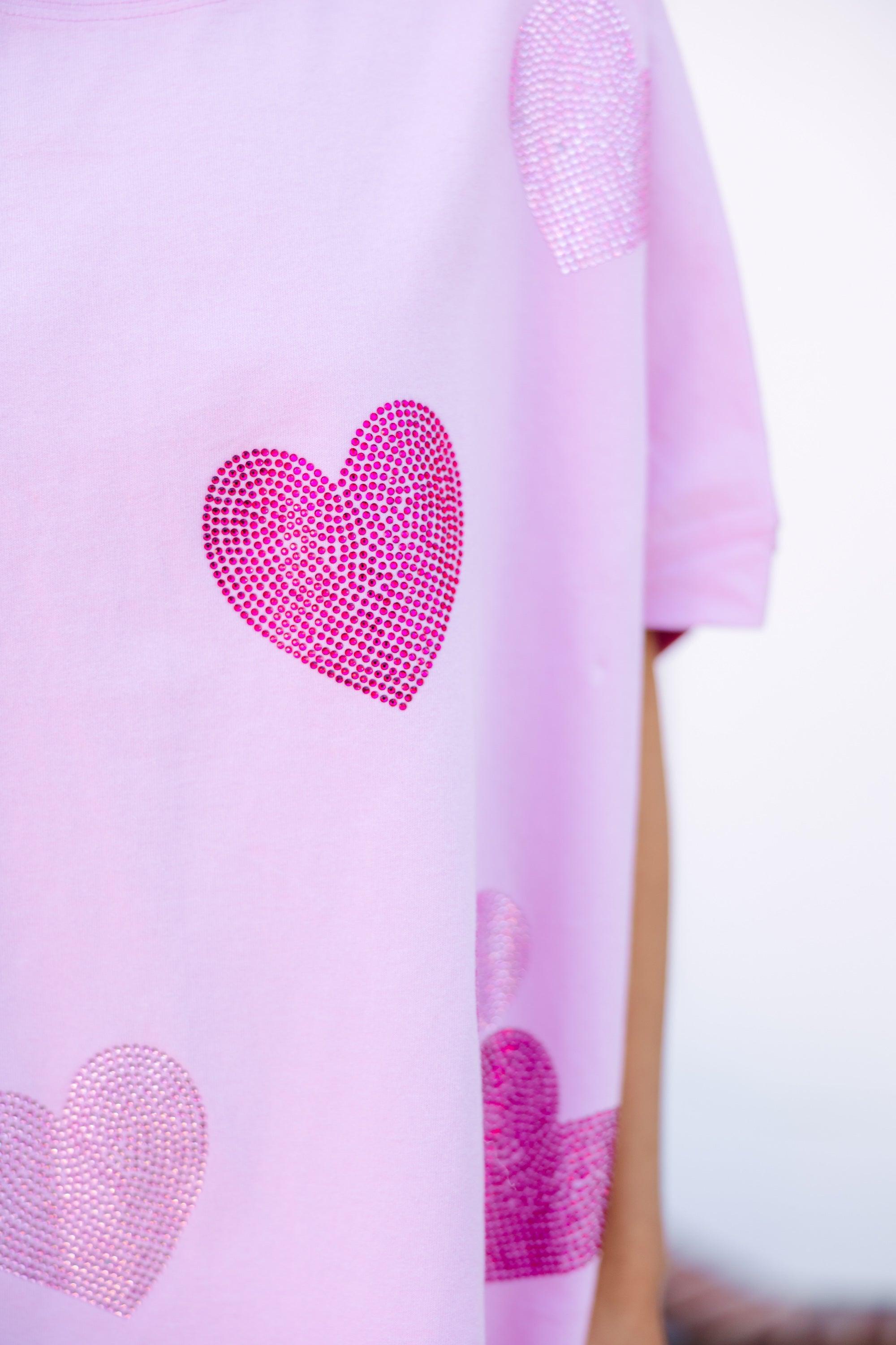 All The Love Lilac Purple Rhinestone Heart Top Female Product Image