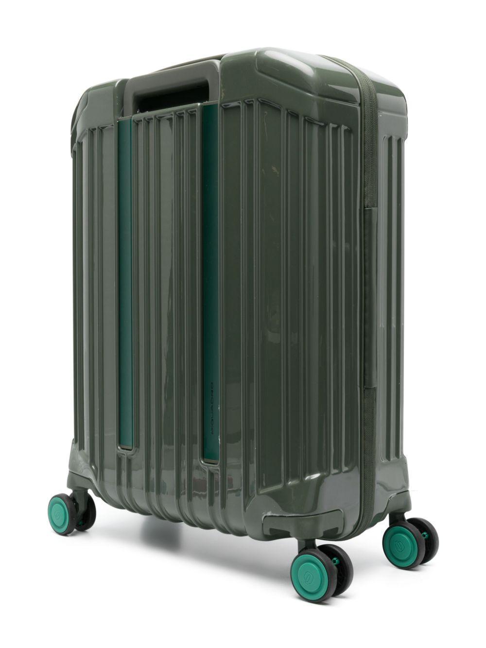 PIQUADRO Four-wheels Cabin Suitcase In Green Product Image