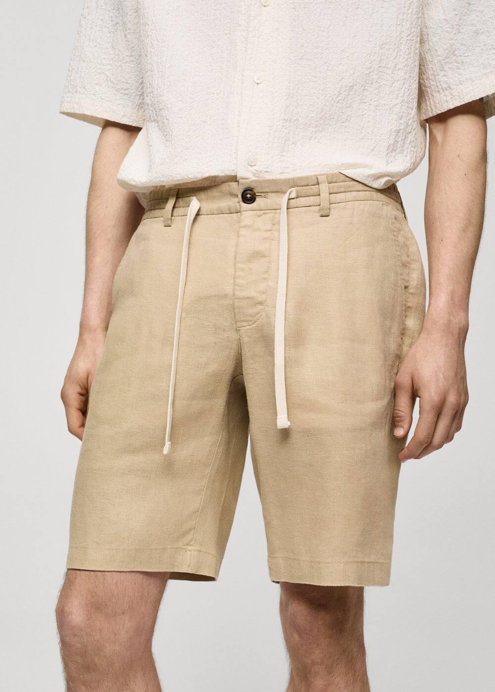 Mango Mens Drawstring Detail Bermuda Shorts Product Image