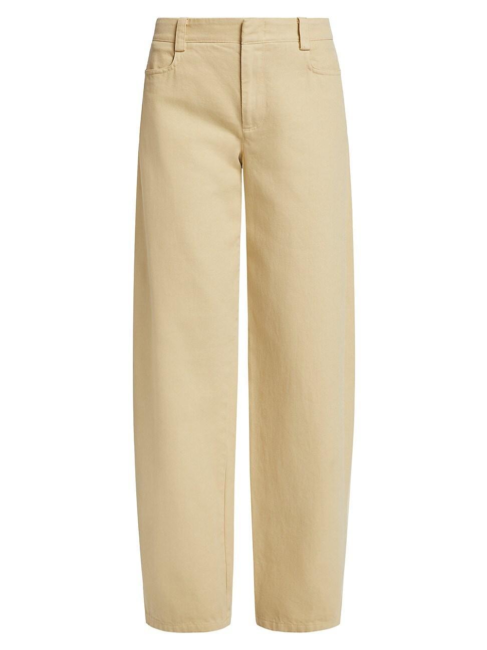 Womens Washed Twill Wide-Leg Pants Product Image