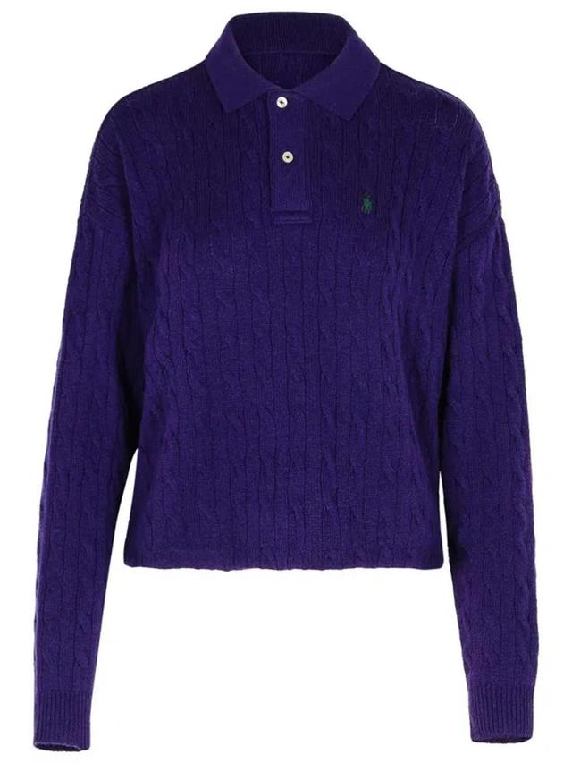 POLO RALPH LAUREN Pony Embroidered Cable In Violett Product Image