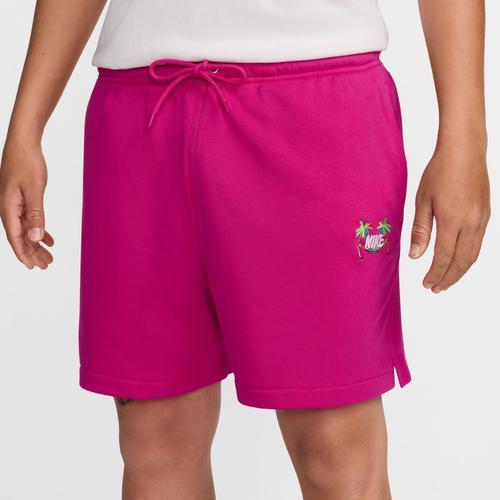 Nike Mens Nike Club FT Flow Vibes Shorts - Mens Fireberry/Green Product Image