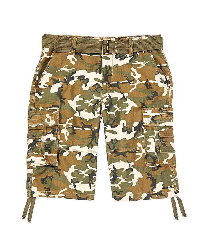 Request Jonah Belted Camo Cargo 13#double; Inseam Shorts Product Image