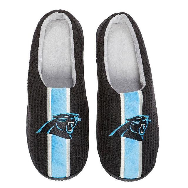 Mens FOCO Carolina Panthers Team Stripe Memory Foam Slide Slippers Product Image