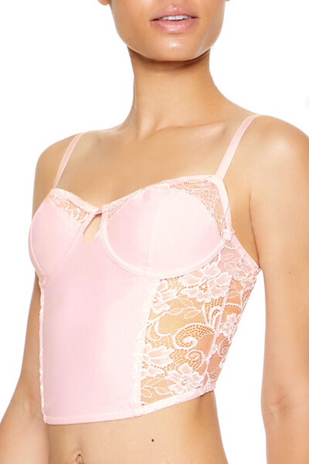 Sheer Lace Underwire Corset Bra | Forever 21 Product Image