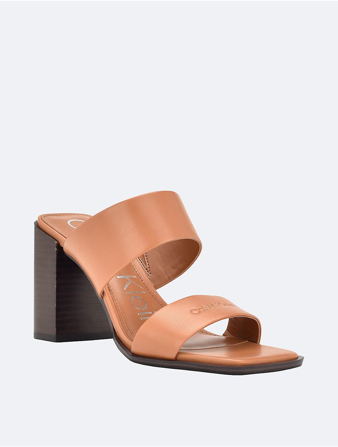 Calvin Klein Womens Womens Tara Heel Sandal - Brown - 10 Product Image