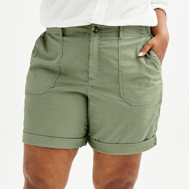 Plus Size Sonoma Goods For Life Utility Bermuda Shorts, Womens Silver Beam Product Image