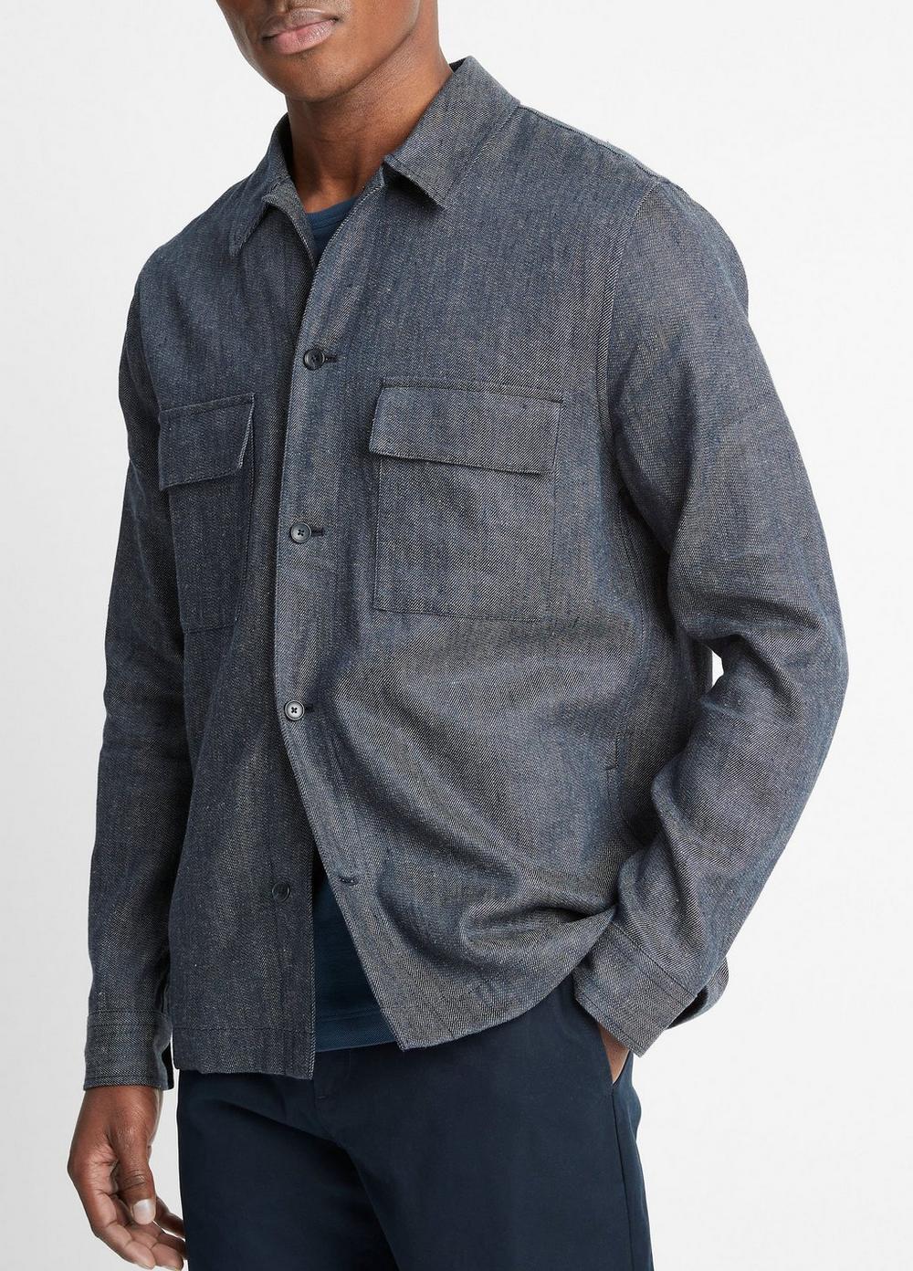 Linen-Cotton Twill Shirt Jacket Product Image