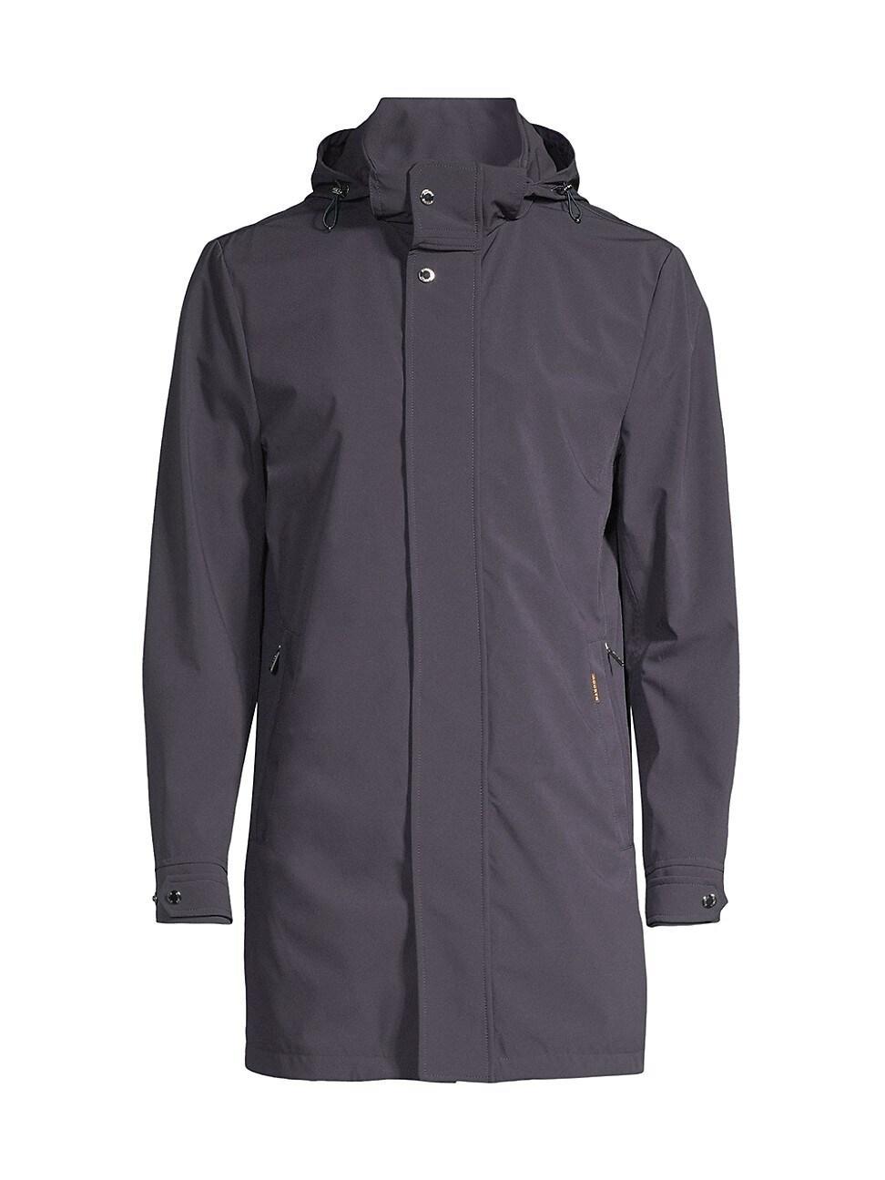 Mens Hooded Long Rain Jacket Product Image