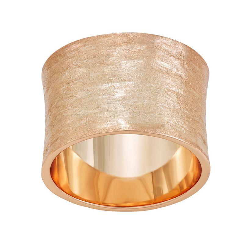 Sterling Silver Textured Cigar Band Ring, Womens Pink Tone Product Image