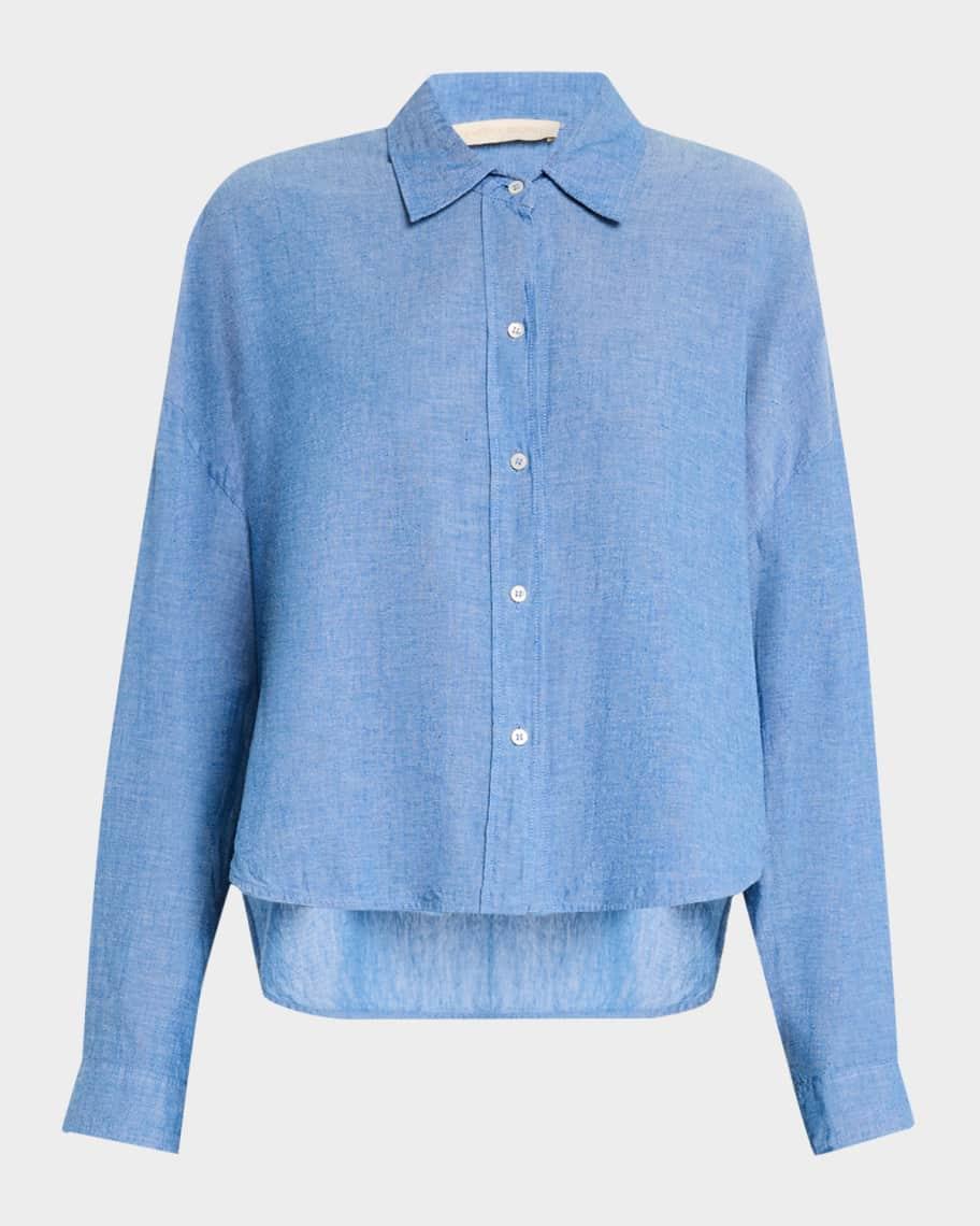 Oversized Button-Down Cotton Blouse Product Image