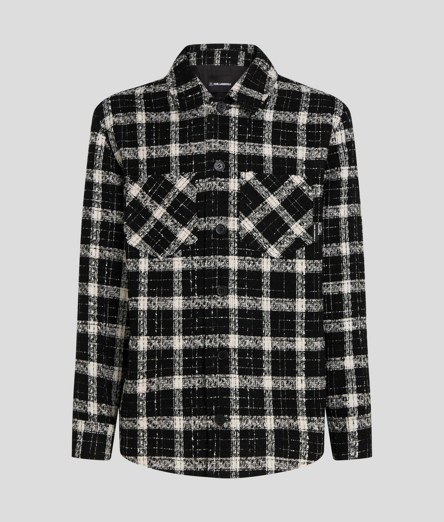 CHECKED BOUCLÉ OVERSHIRT Product Image