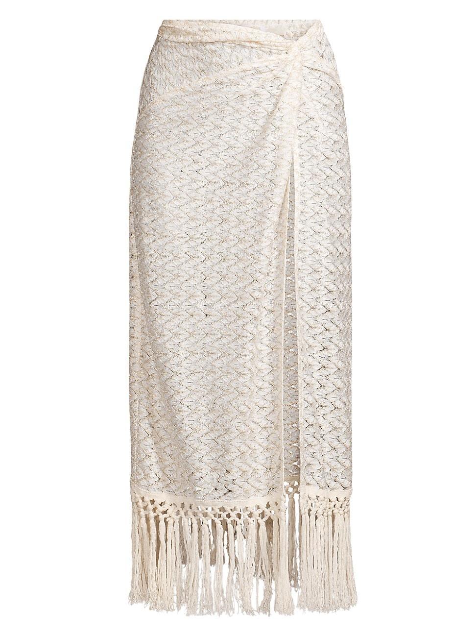 Womens Gaia Zig-Zag Metallic Tassel Skirt Product Image