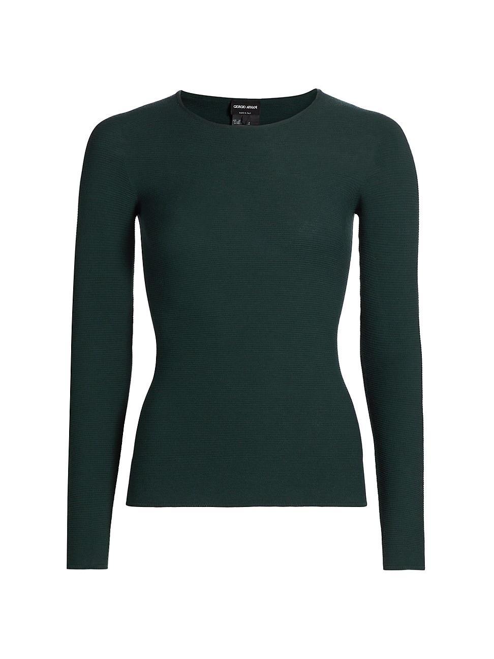 Womens Rib-Knit Jersey Long-Sleeve T-Shirt Product Image