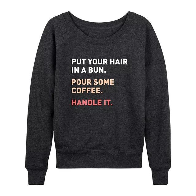 Womens Bun Coffee Handle It Pullover Heather Grey Product Image