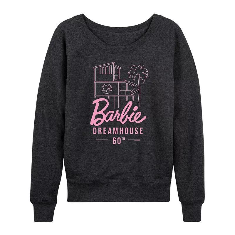 Womens Barbie Dreamhouse 60th Lightweight French Terry Sweatshirt, Girls Grey Indigo Product Image