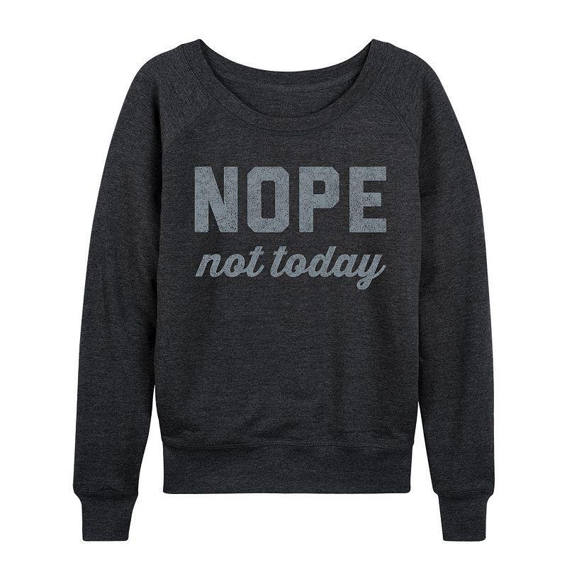 Womens Nope Not Today Graphic Fleece, Girls Heather Grey Product Image