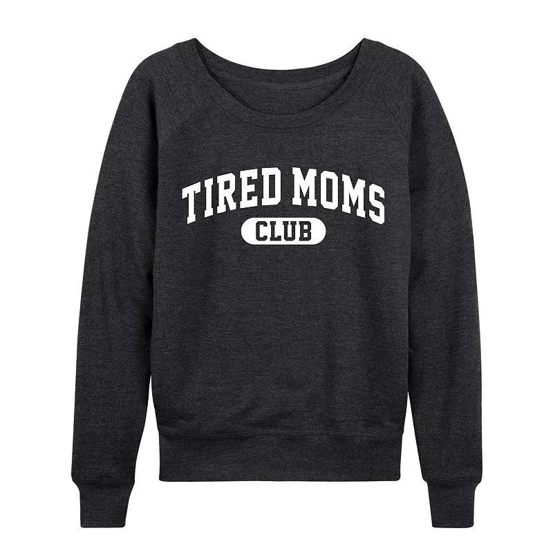 Womens Tired Moms Club Lightweight French Terry Sweatshirt, Girls Heather Grey Product Image