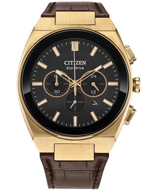 Men's Citizen Axiom Watch in Rose-Tone Stainess Steel with Brown Leather Strap (Model: Ca4583-01E) Product Image