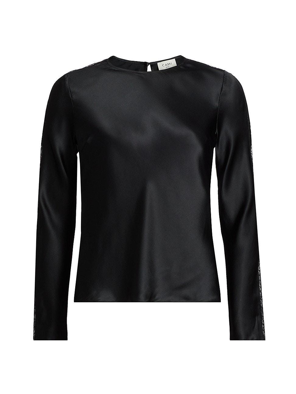 Womens Alandra Silk Charmeuse Top Product Image