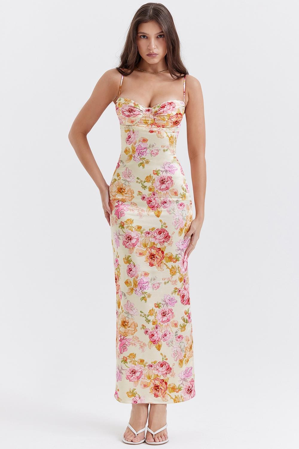 Josefina Ivory Floral Maxi Dress Product Image