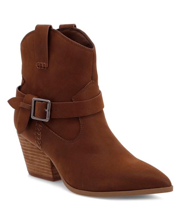 Mia Womens Clement Stacked Heel Western Prairie Booties Product Image