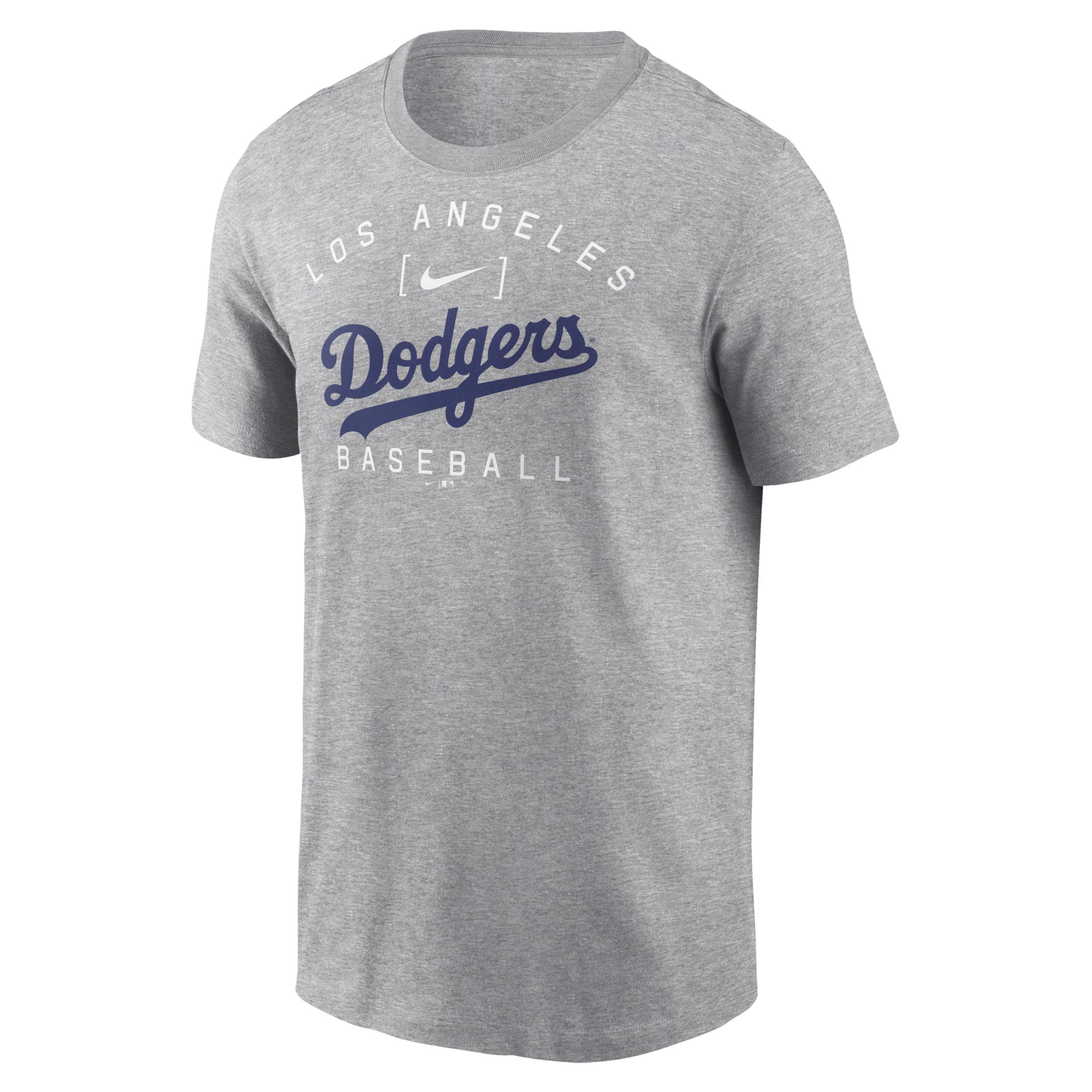 Mens Nike Heather Gray Los Angeles Dodgers Home Team Athletic Arch T-Shirt Product Image