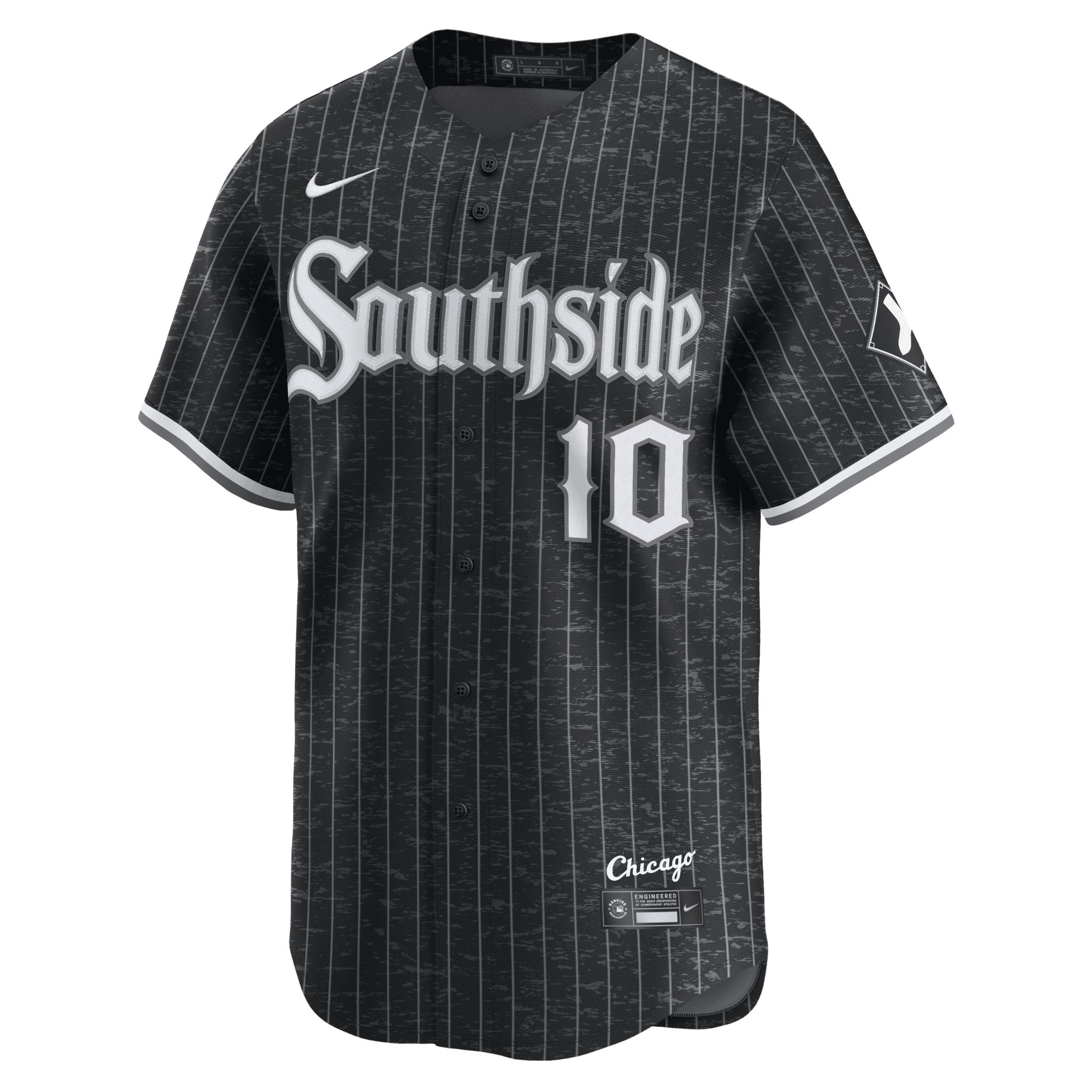 Nike Mens Yoan Moncada Black Chicago White Sox City Connect Player Jersey - White Product Image