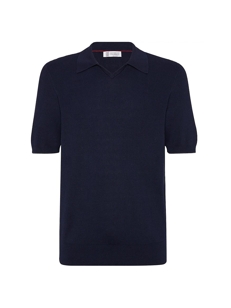 Mens Cotton English Rib Knit Polo Shirt Product Image