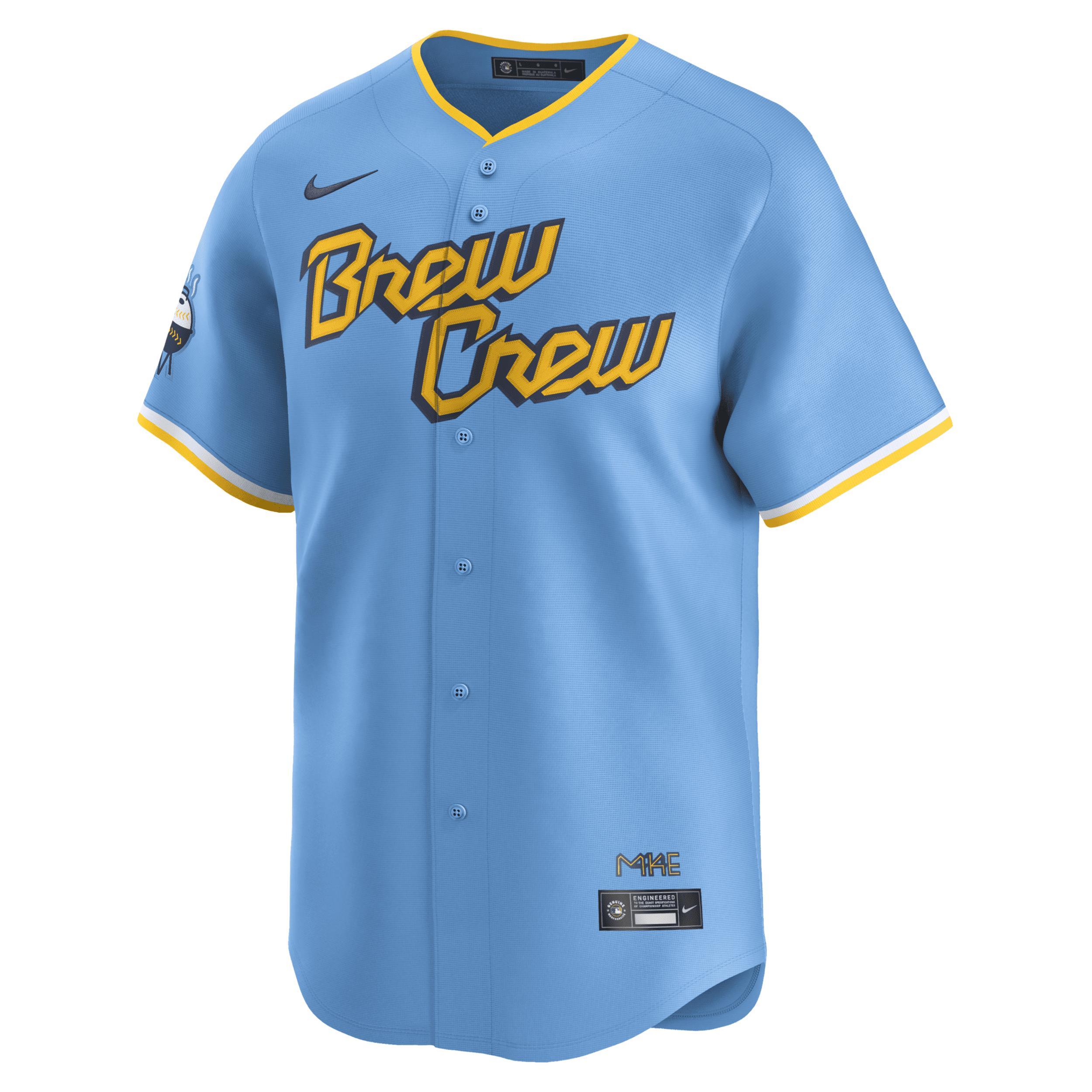 Nike Mens Powder Blue Milwaukee Brewers City Connect Limited Jersey - Powder Blue Product Image