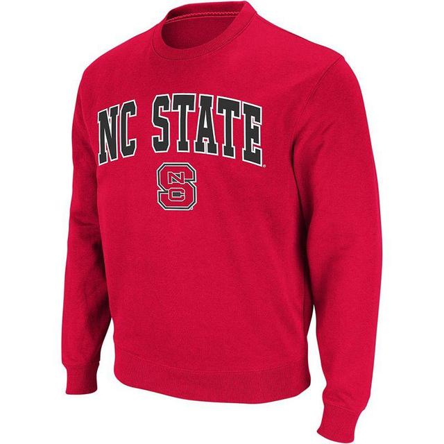 Mens Colosseum Red NC State Wolfpack Arch & Logo Crew Neck Sweatshirt Product Image