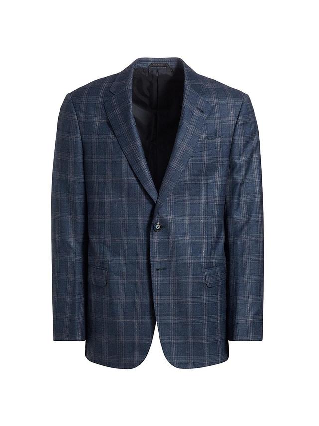 Mens Windowpane Plaid Wool Jacket Product Image