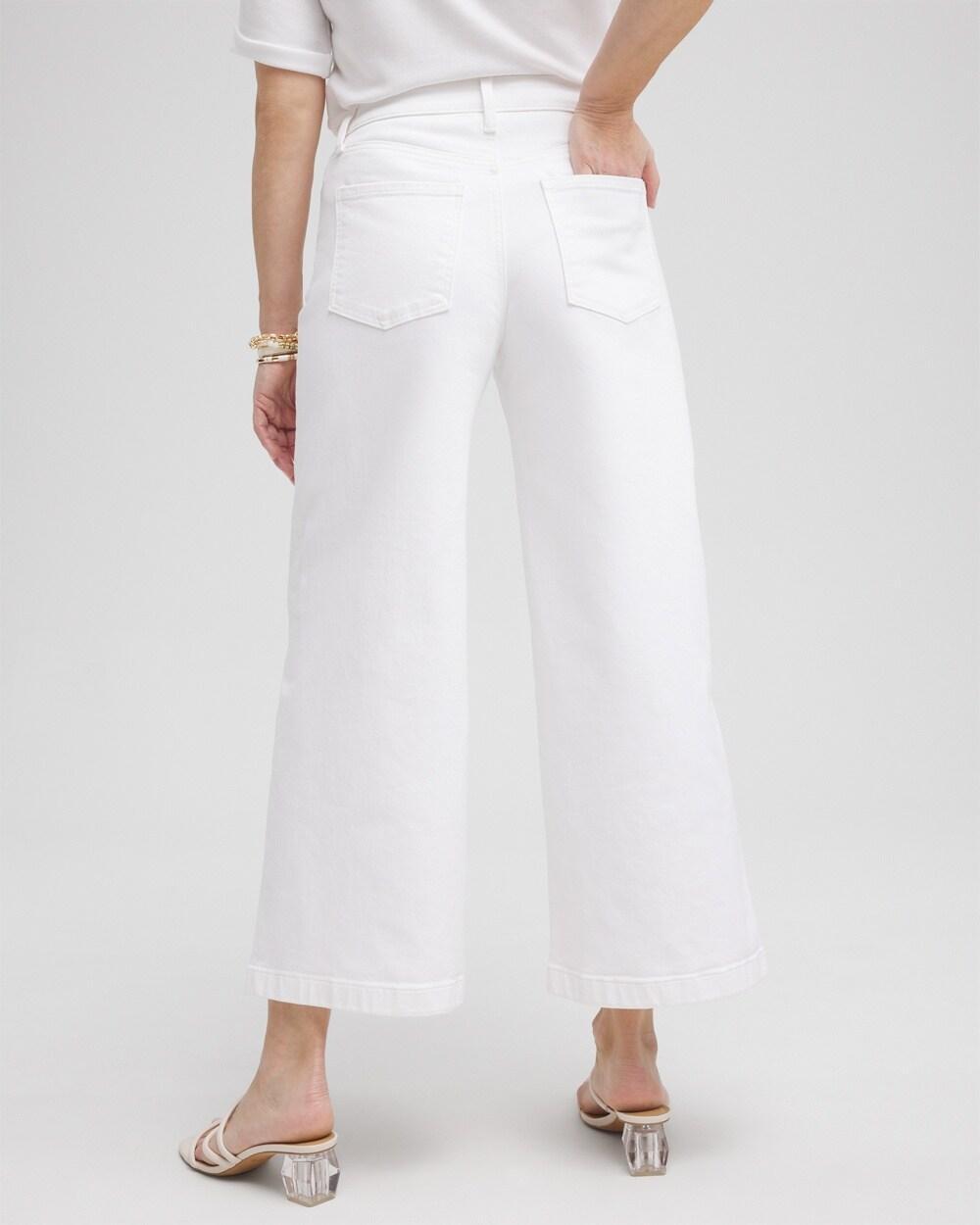 Petite High Rise Wide Leg Cropped Jeans Product Image