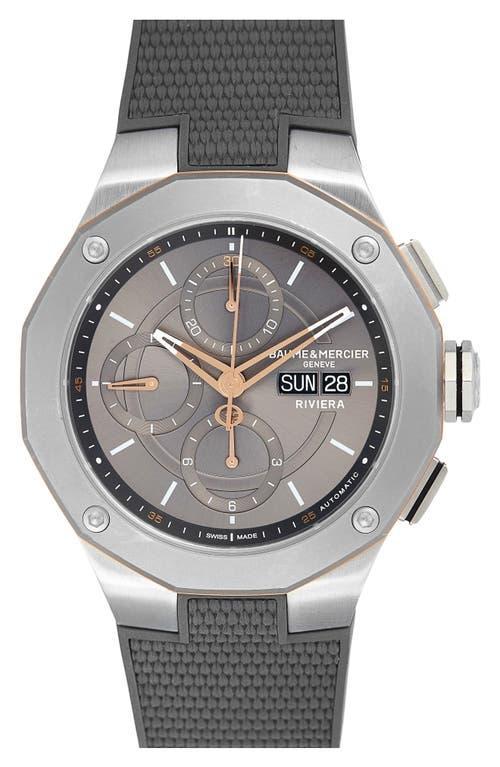 Mens Riviera 10722 Stainless Steel, Rubber & Canvas Chronograph Watch/43MM Product Image