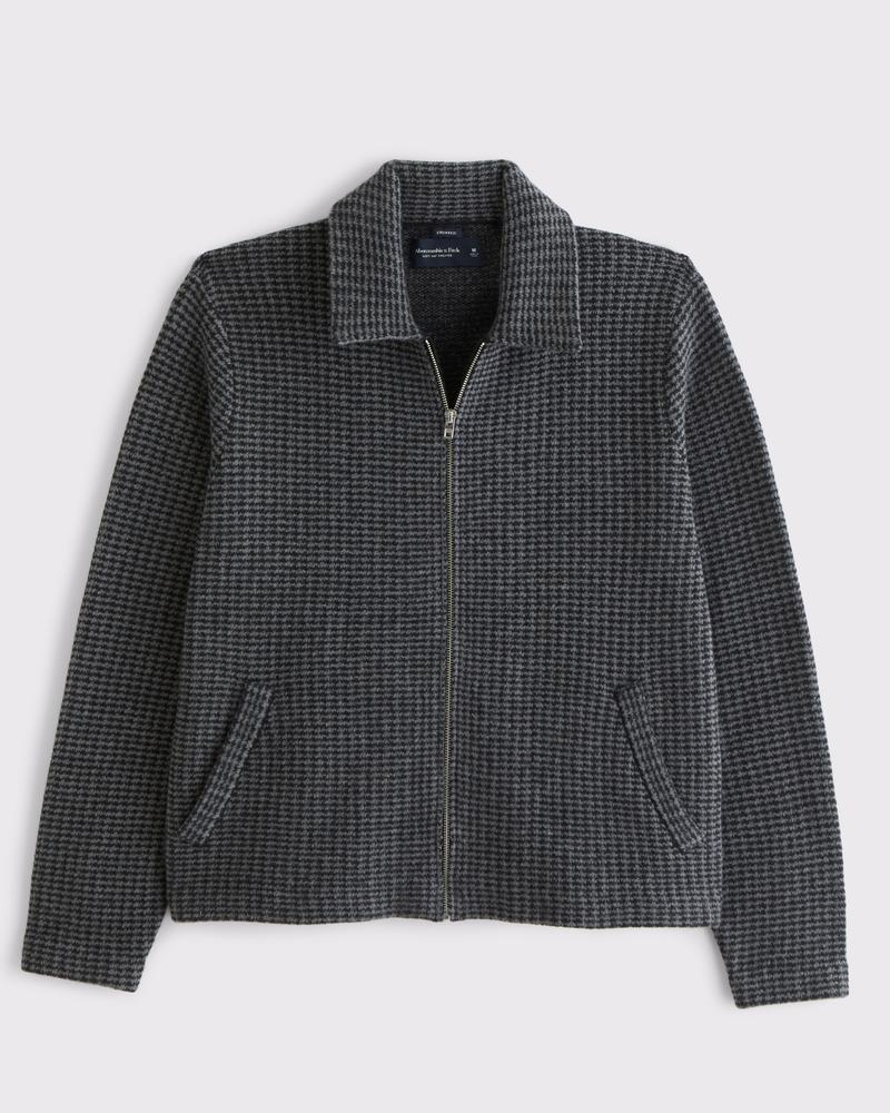 Cropped Sweater Shirt Jacket Product Image