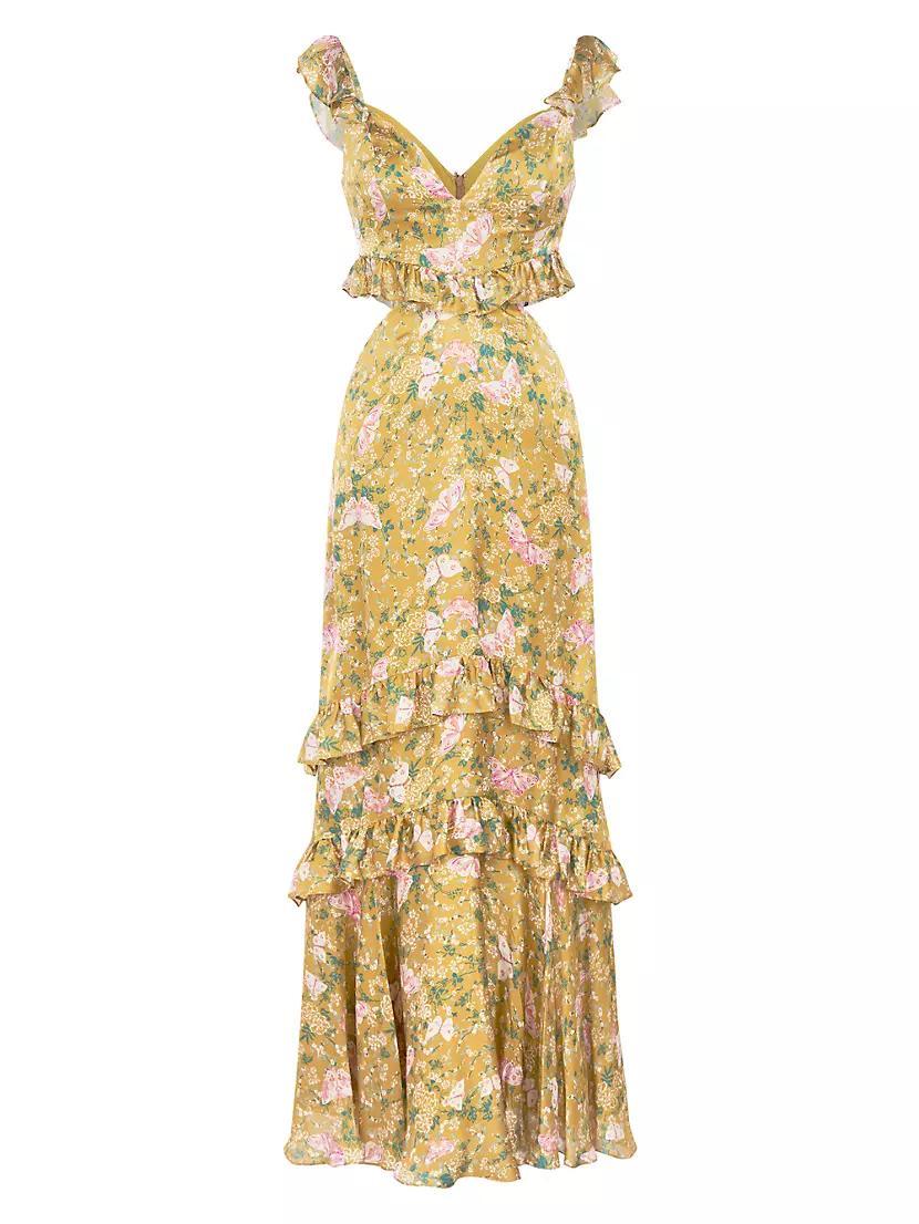 Magnolia Silk Floral Cut Out Gown Product Image