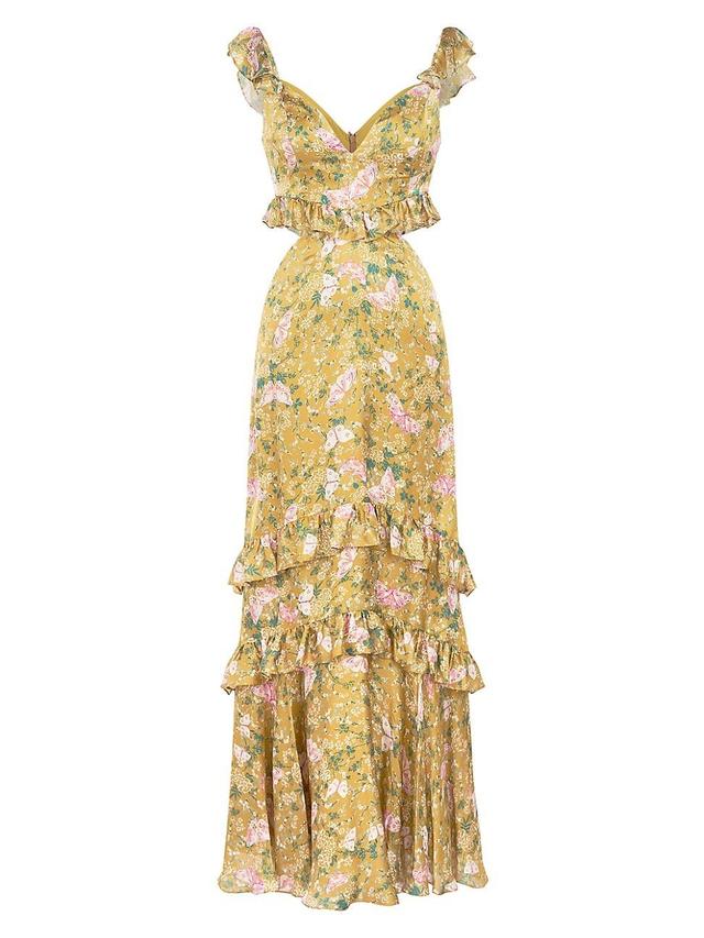 Womens Magnolia Silk Floral Cut Out Gown Product Image