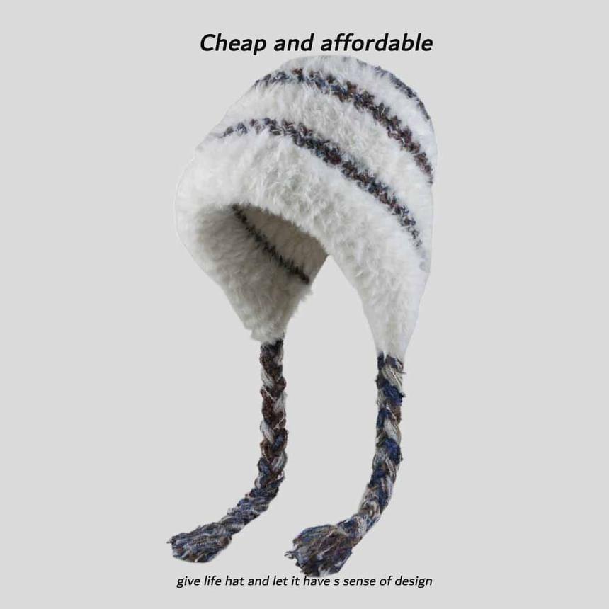 Striped Knit Trapper Hat Product Image