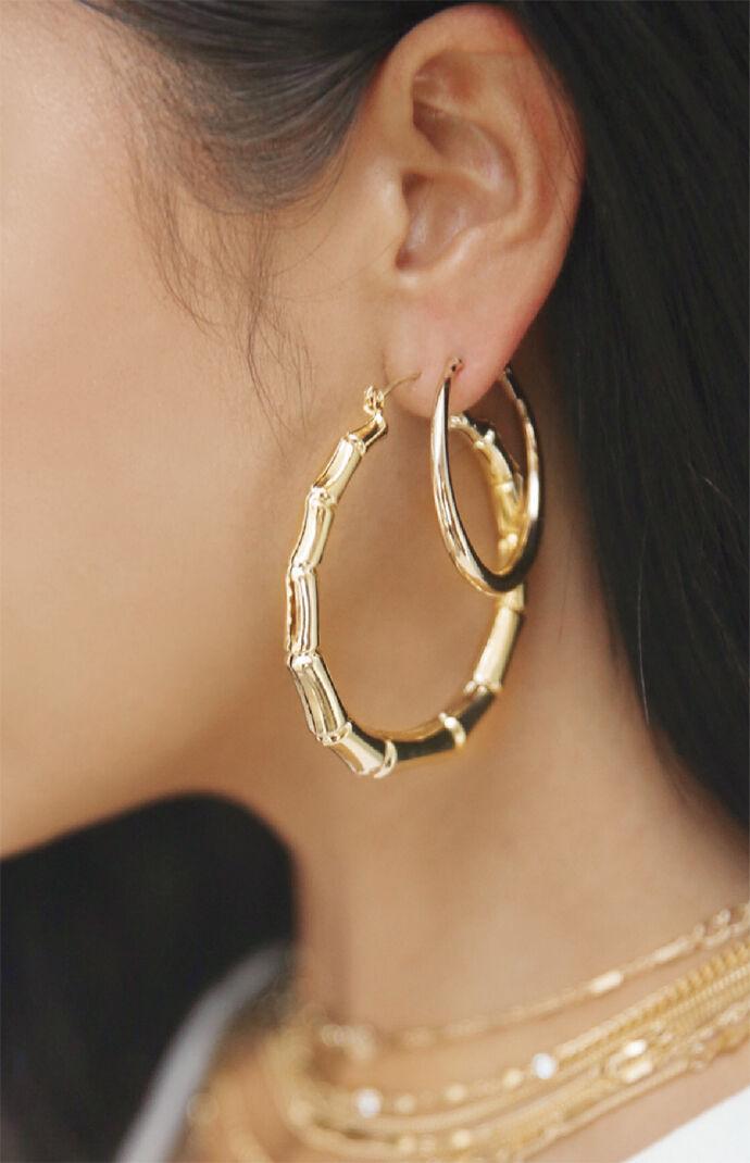 Ettika Bamboo Hoop Earrings Product Image