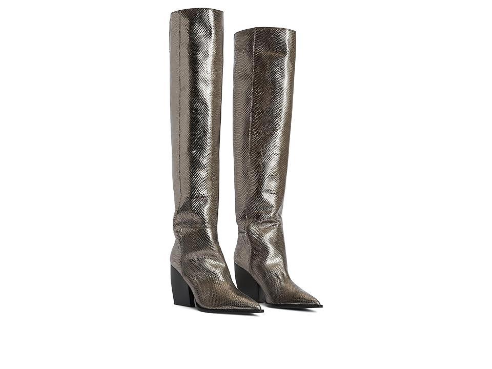 AllSaints Reina Snake Boot (Gunmetal Grey) Women's Boots Product Image