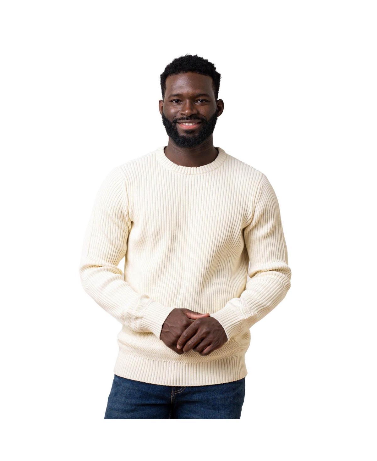 Hope & Henry Mens Organic Crew Neck Herringbone Detail Sweater Product Image