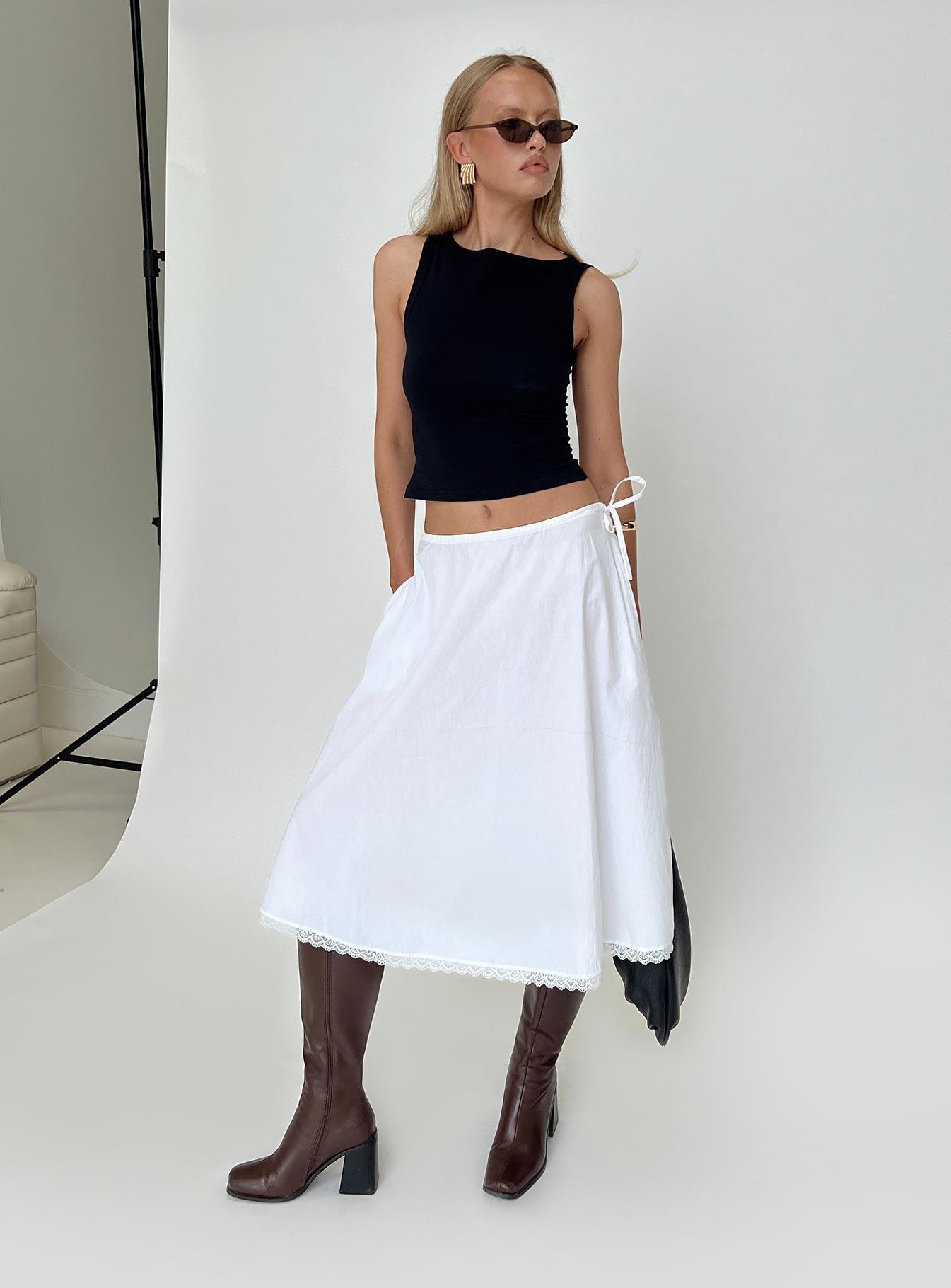 Taka Midi Skirt White Product Image